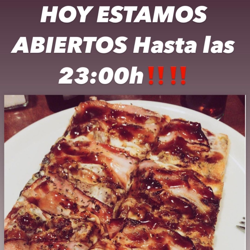 A partir de hoy ( día 9 de mayo) ABIERTOS de 12:00h HASTA LAS 23:00h 