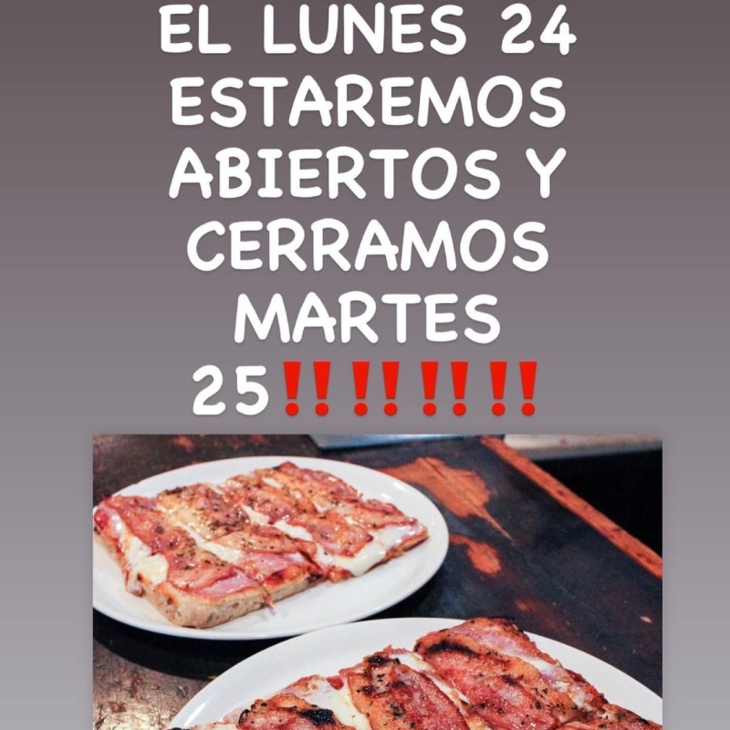 ABIERTOS LUNES 24 Y CERRAMOS MARTES 25 
