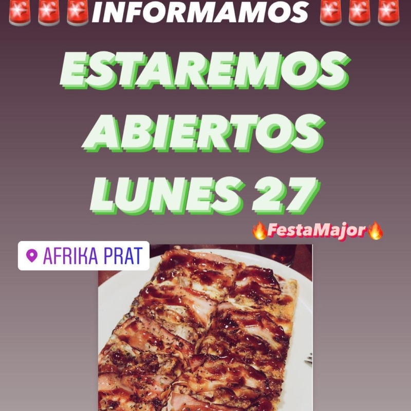 ABRIREMOS ESTE LUNES 27 a causa de la Fedra Major de El Prat Cerramos ma 