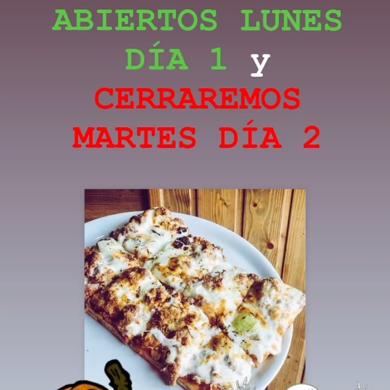ABRIMOS LUNES DÍA 1 CERRAMOS MARTES DÍA 2 