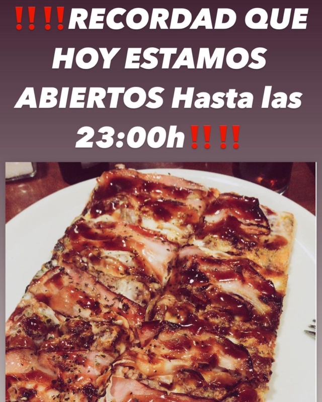 A partir de hoy ( día 9 de mayo) ABIERTOS de 12:00h HASTA LAS 23:00h 