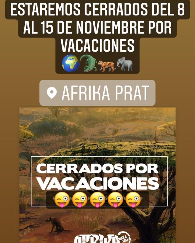 CERRADOS DEL 8 al 15 de NOVIEMBRE por VACACIONES 